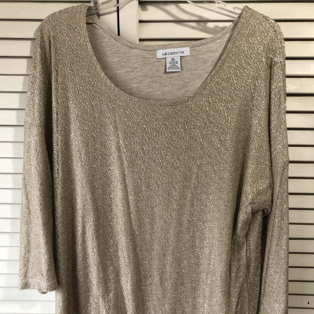 Liz Clairborne Gold Knit Sweater, size X-Large